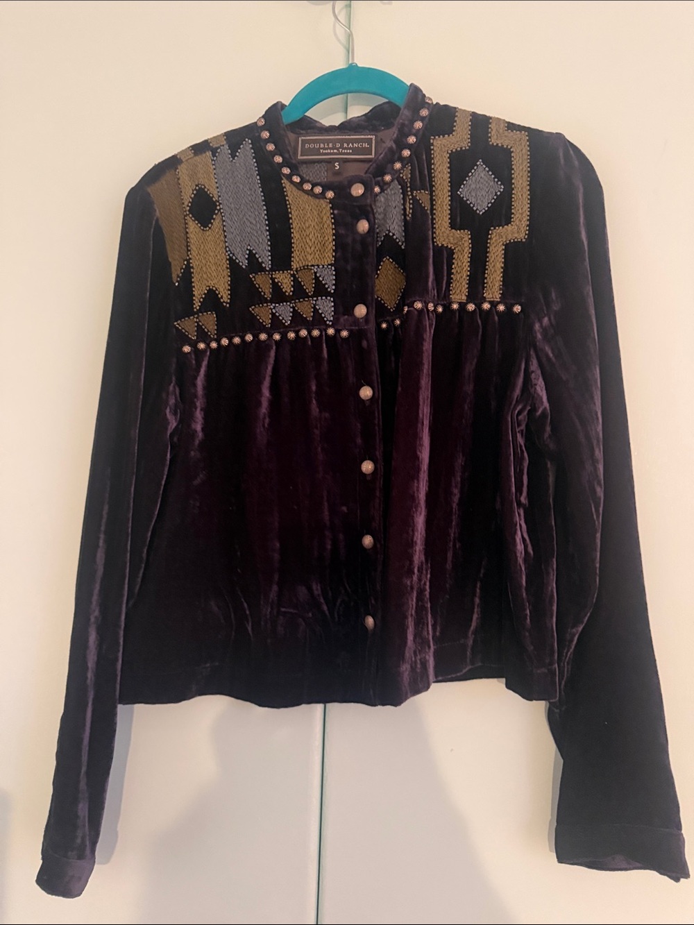 Double D Ranch Navy Velvet Top - Picture 3 of 5